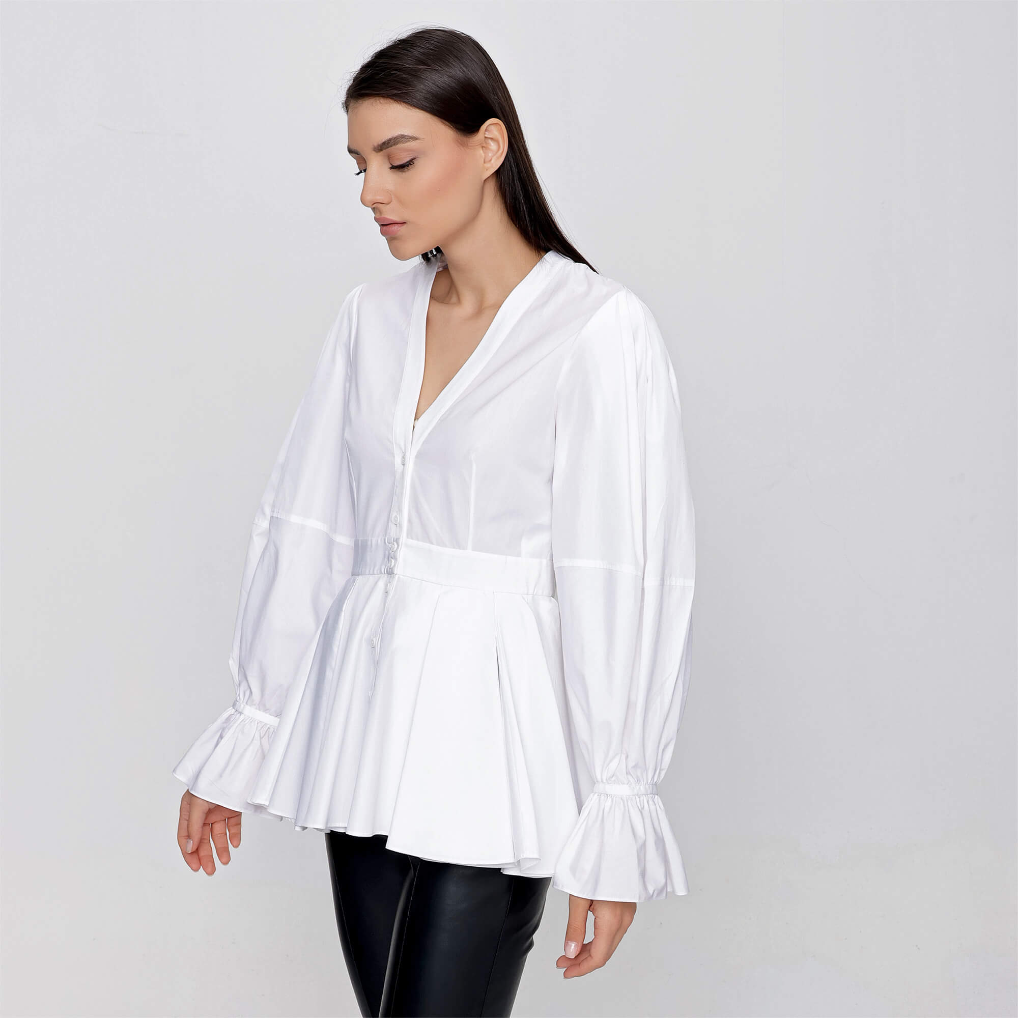 Alexander McQueen - White Cotton Pleated Shirt 